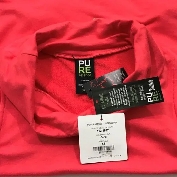 Pure Essence Bamboo Sleeveless Mock Neck Tunic – Coral Pink XS NWT - Picture 5 of 10